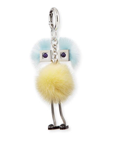 fendi chick bag charm in yellow light blue preowned used|fendi second hand.